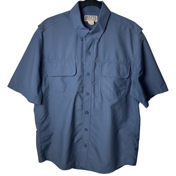 Duluth Trading Co. Blue Vented Fishing Outdoors Short Sleeve Utility Shirt M - Picture 2 of 10